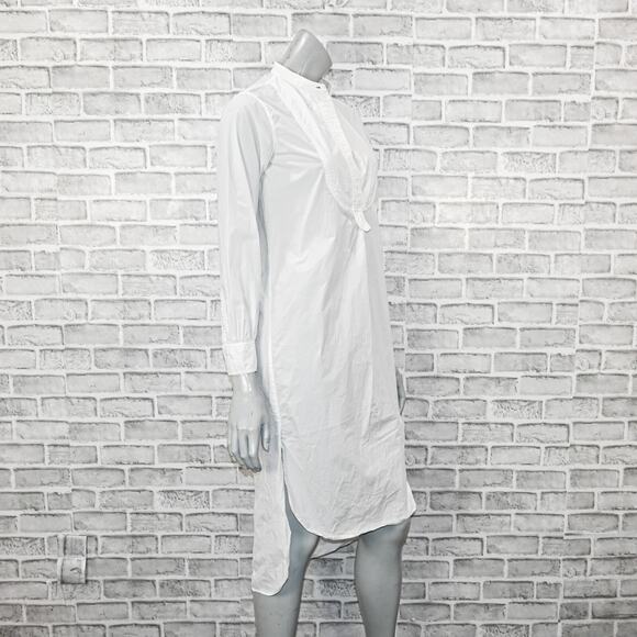 APIECE APART Women's Samara Shirt Dress in White high-Low Hemline Size 2 - Picture 6 of 10